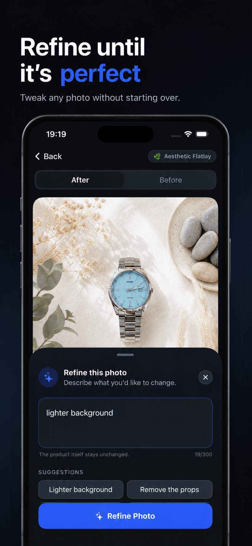 Refine any photo with a text description